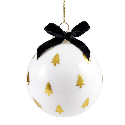 Merry + Tree Glass Ornaments