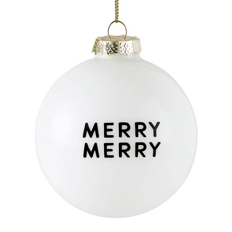 Glass Ornament- Merry Merry + Tree