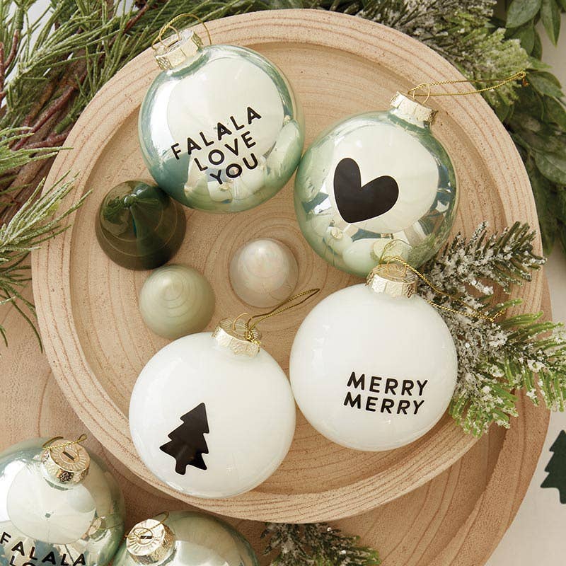 Glass Ornament- Merry Merry + Tree